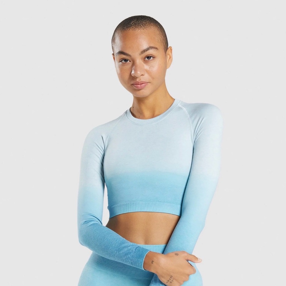 Gymshark Sky Blue Ombre Crop Top